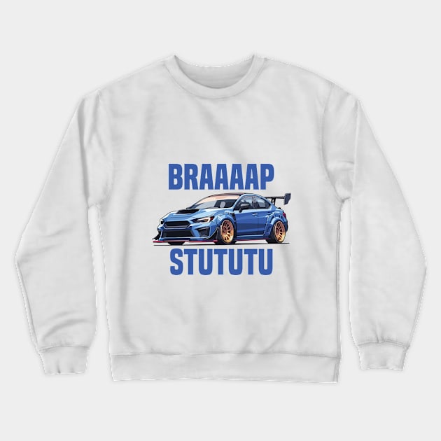 Subaru WRX Car Art - Impreza STI Widebody Modified Car Crewneck Sweatshirt by JDM-Rey